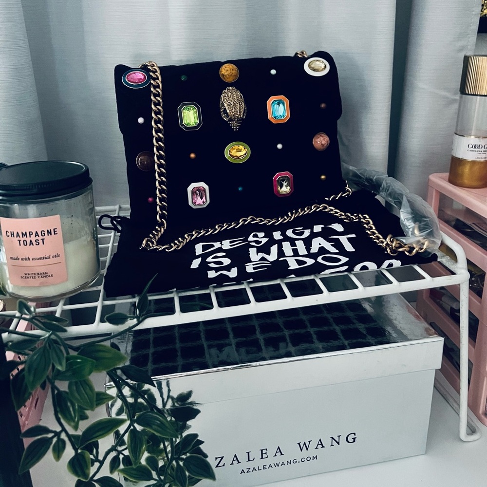 kurt geiger kensington💖💖✨ black and colorful jewel embellished